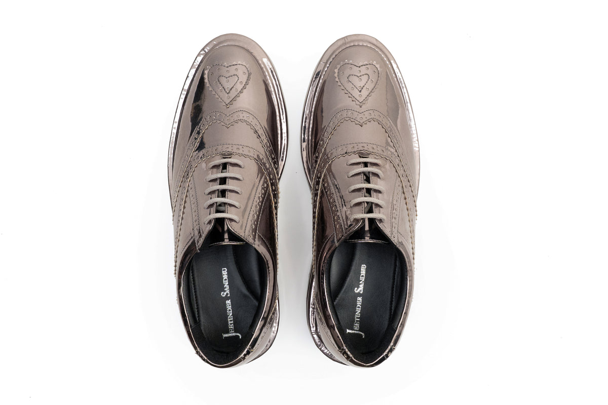 HEART BROGUE GUNMETAL