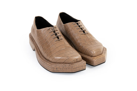TRIANGLE CREAM CROCO