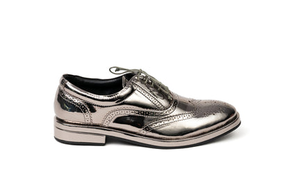 LEO BROGUES METALLIC GUNMETAL