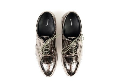 LEO BROGUES METALLIC GUNMETAL