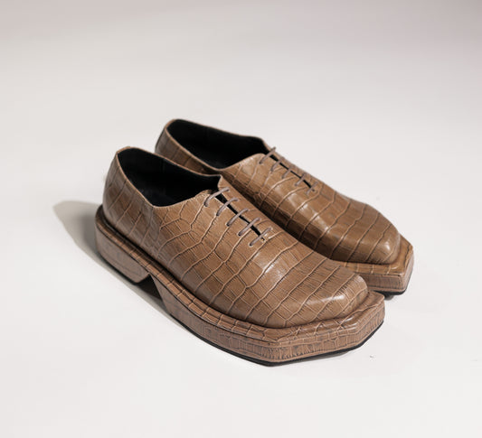 TRIANGLE CREAM CROCO